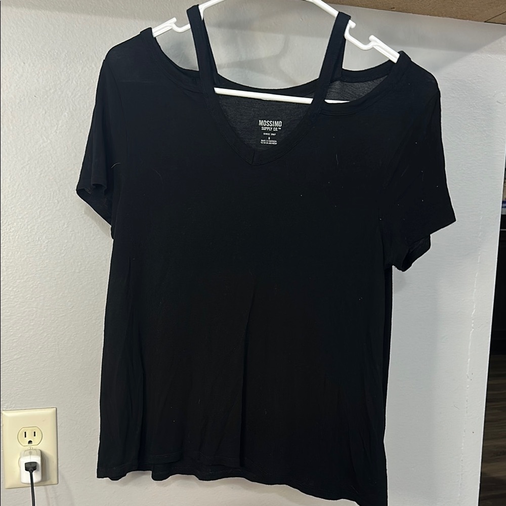 Mossimo Supply Co Black Cut Out Short Sleeve Tee